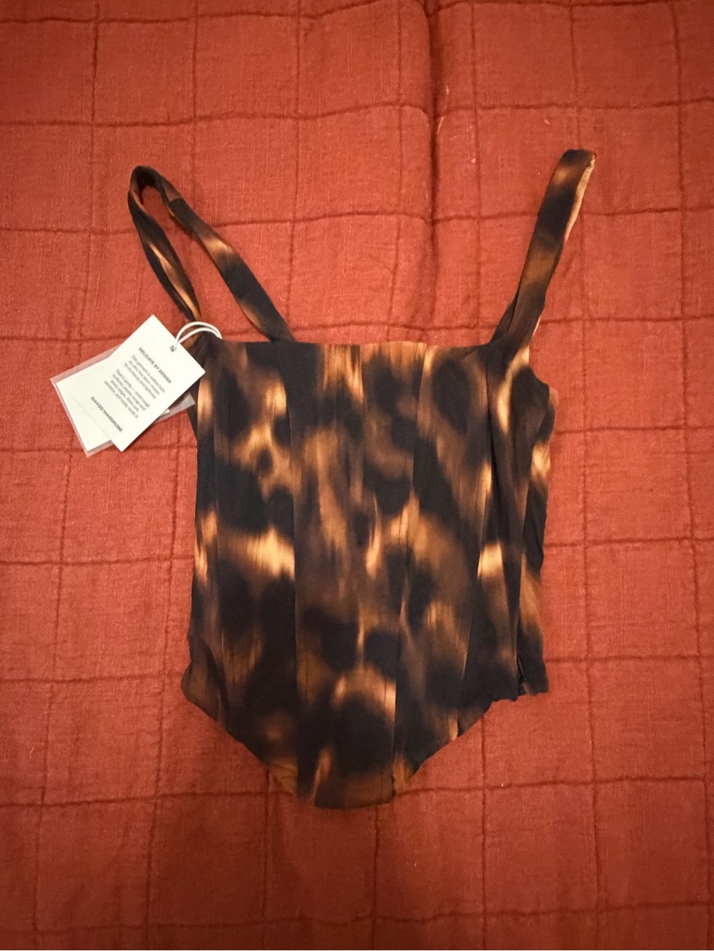 naked wardrobe Brown and Black Tie-Dye Bodysuit Cami